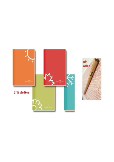 Karton Kapak Dik Seasonss 2'li Defter & 9'lu Natural Ösym Sınav Kalemi