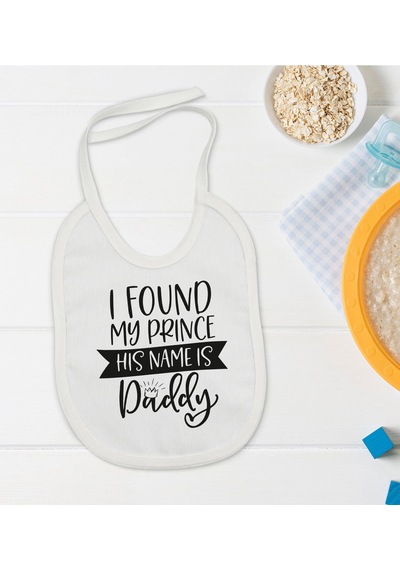 BK Kids His Name İs Daddy Tasarımlı Bebek Mama Önlüğü - Model 1