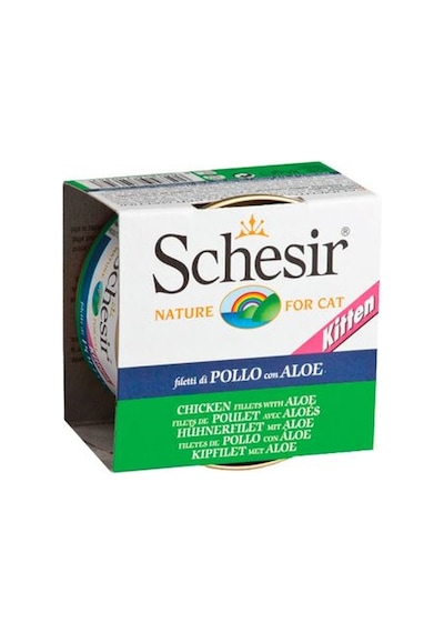 Schesir Tavuklu Aloe Veralı Konserve Yavru Kedi Maması 85 G Schesir Tavuklu Aloe Veralı Konserve Yavru Kedi Maması 85 G