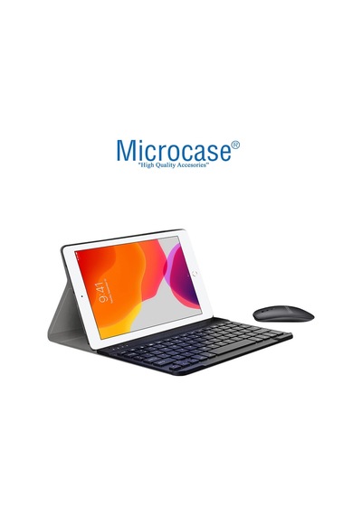 Apple Uyumlu iPad  7.Nesil 10.2 Inç 2019 Bt Klavye Mouse + Standlı Kılıf - Bkk6