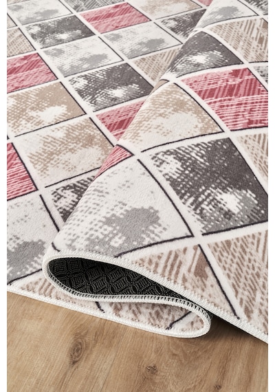 Villadia Home Textile Kaymaz Taban Modern Desen Yıkanabilir Leke Tutmaz Kolay Temizlenir Dört Mevsim Yolluk Koridor Salon Yatak Mutfak Odası Mürdüm