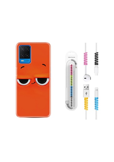 Oppo A54 Kılıf Kablo Koruyuculu Orange 1830