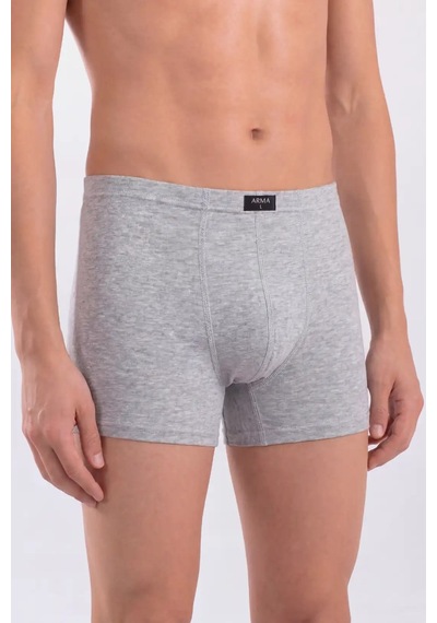 Astrid T Premium Esnek Sezonsuz Gri Erkek Boxer Düz 3'lü Paket Pamuklu Likralı