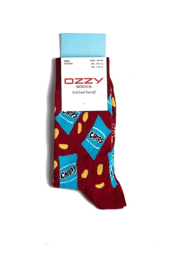 Ozzy Socks Cips Desenli Çorap Çok Renkli