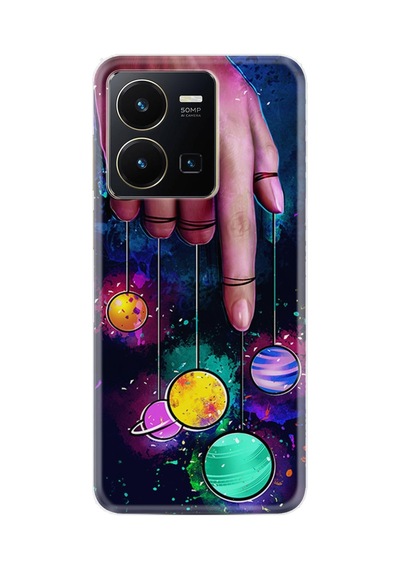 Vivo Y36 Kılıf Silikon Desen Özel Seri Finger Planet 1740