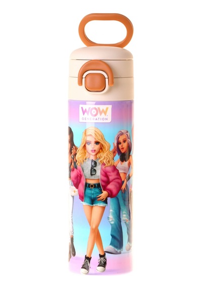 Wow Generation 520 Ml Very Nice Baskılı Lila Kız Çocuk Çelik Termos Matara Çift İçim Kilitli Kapak - W6083