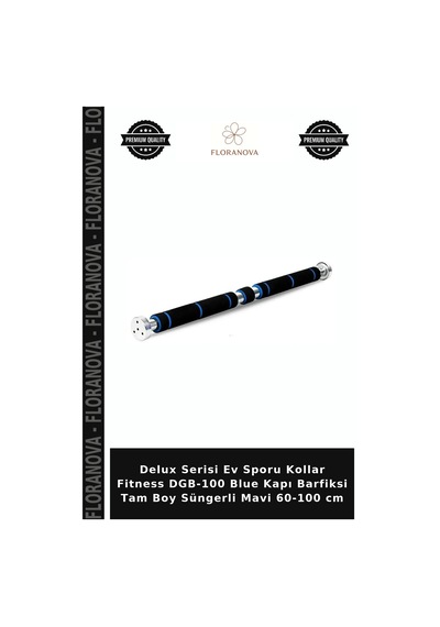 Delux Serisi Ev Sporu Kollar Fitness Dgb-100 Blue Kapı Barfiksi Tam Boy Süngerli Mavi 60-100 Cm