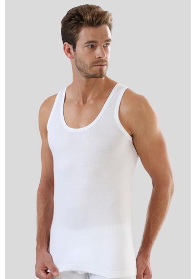 Arma Yıldız Erkek Beyaz Likralı Atlet 3'lü Paket Esnek, Rahat, Vücuda Oturan İç Giyim Beyaz