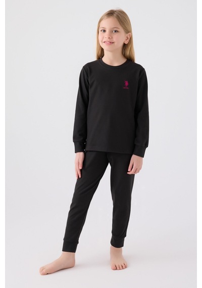 U.s. Polo Assn Kız Çocuk Siyah Pijama Takımı 5274-43693 Siyah