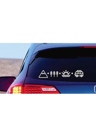 Sahil,karava,dağ Ve Orman Sticker - Araba Oto Motosiklet Karavan Cam Sticker - 02123 15X2,5 Cm