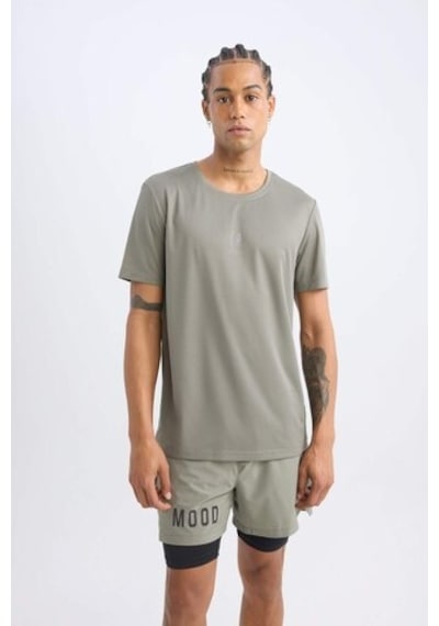 Defacto Defactofit Slim Fit Dar Kesim Bisiklet Yaka Baskılı Sporcu Kısa Kollu Tişört X6142az25spkh457 Haki