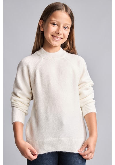 Defacto Reglan Kol Bisiklet Yaka Triko Basic Kazak Kız Çocuk H8406a826auer103 Ekru-er103