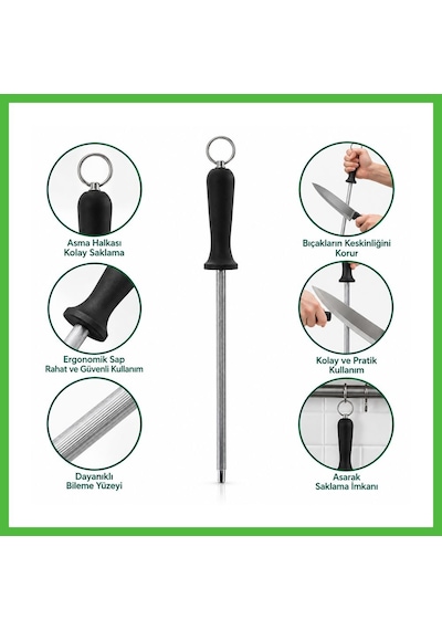 Vaveni Bıçak Bileme Taşı 30 Cm Metal Askılı Arz