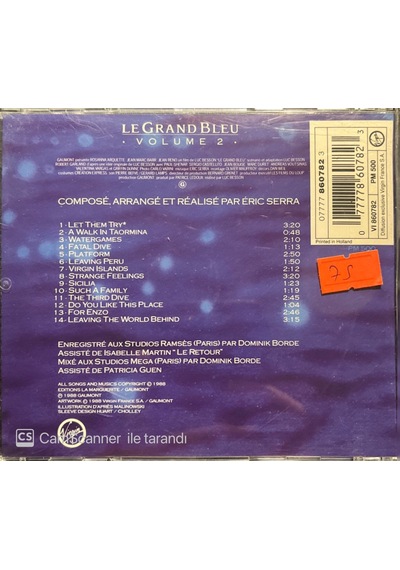 Plak Değildir Cd Dir Cd Eric Serra Le Grand Blue Volume 2 Cd