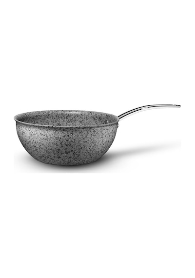 Stone-age 26 Cm Çizilmez Yanmaz Yapışmaz İndüksiyonlu Wok Tava Gri