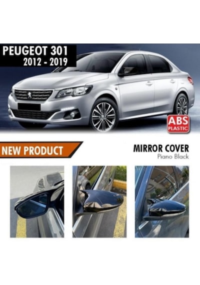 Peugeot 301 2012-2019 Batman Yarasa Ayna Kapağı Piano Black Abs