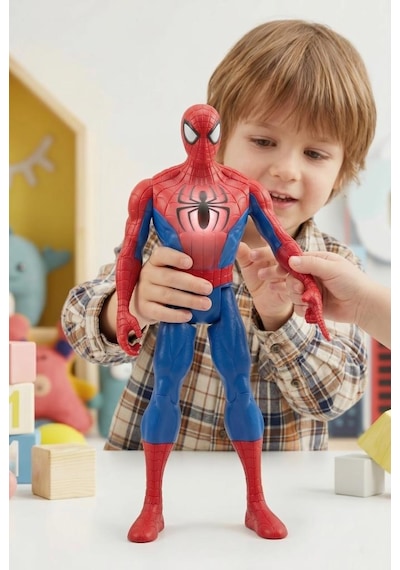 Örümcek Adam Klasik Kostümlü Işıklı Ve Sesli Hareketli Eklemli Figür - 29 Cm Boy