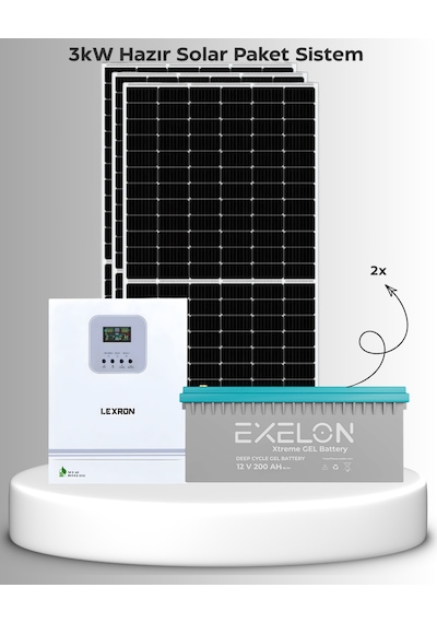 3kw Hazır Solar Paket Akıllı Mppt İnverter Off-grid Güneş Enerji Sistemi