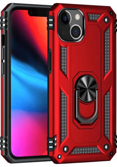 Apple iPhone Uyumlu 14 Plus Kılıf Sofya Yüzüklü Silikon Kapak - Kırmızı Bzsxx00 1