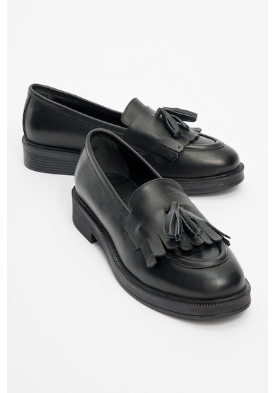 Luvishoes Luvi Shoes Milina Siyah Cilt Püsküllü Hakiki Deri Kadın Loafer Ayakkabı Siyah Luvishoes Luvi Shoes Milina Siyah Cilt Püsküllü Hakiki Deri Kadın Loafer Ayakkabı Siyah