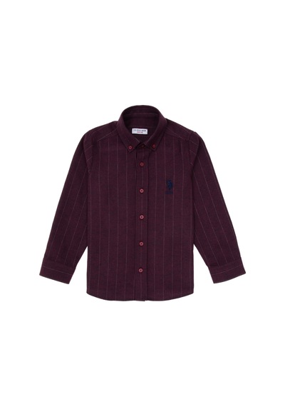 U.S. Polo Assn. Erkek Çocuk Bordo Gömlek Desenli 50316670-vr014