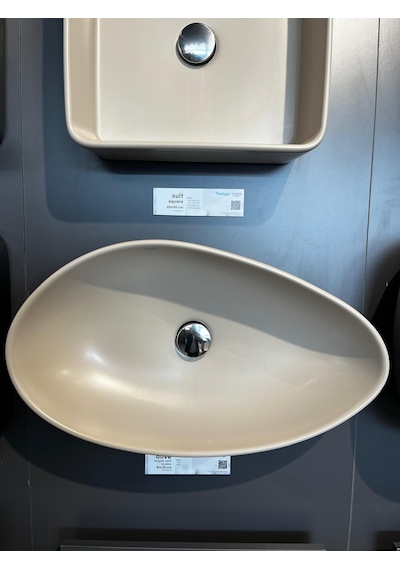 Turkuaz Olive Tezgahüstü Mat Cappuccino Lavabo 61 34 Cm Kahverengi