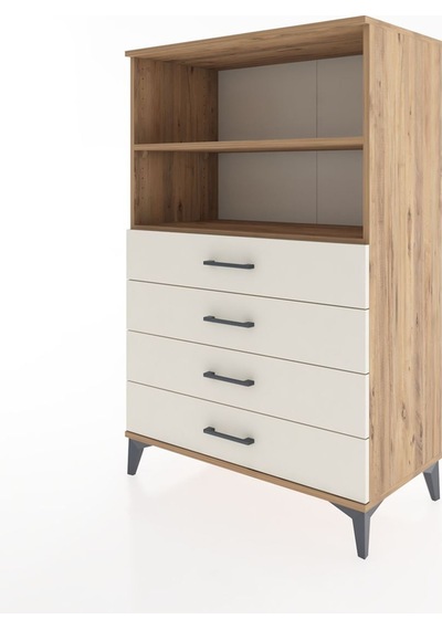 Hyperion Dolap 2 Raflı 4 Çekmeceli 88x44x134 Çam-aytaşı Çam