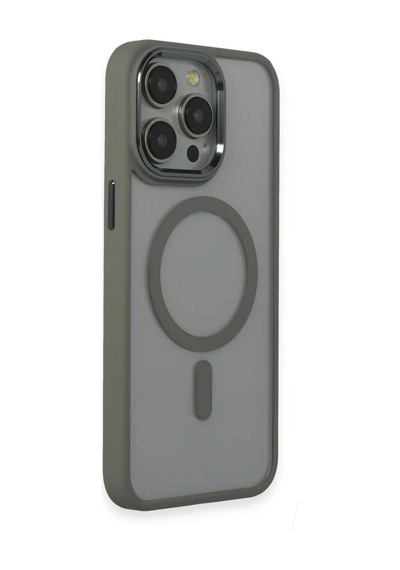 Apple Uyumlu iPhone 15 Pro Max Kılıf Room Magneticsafe Silikon - Gri 0.2M-Çok Renkli