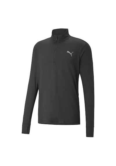 Puma Run Favorite 1/4 Zip Erkek Siyah Dik Yaka Tişört Siyah