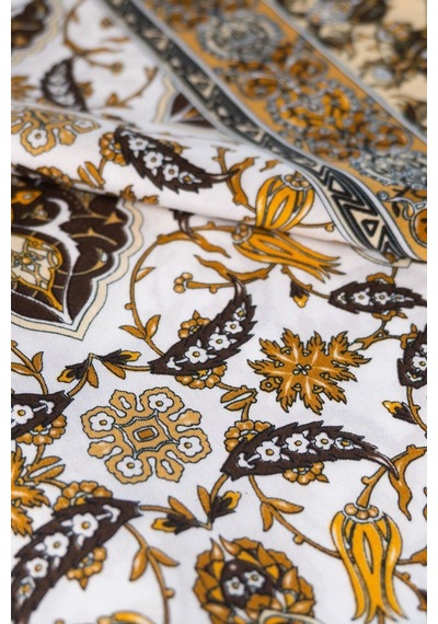 İpekçe Eşarp İp Rayon 100 100 Desenli- Sarı Sarı - Çok Renkli