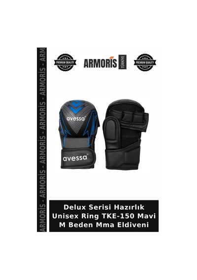 Delux Serisi Hazırlık Unisex Ring Tke-150 Mavi M Beden Mma Eldiveni