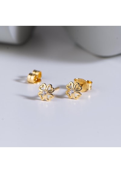 Goldkupe 14 Ayar Kalpli Yonca Altın Küpe 0,77 Gr-4100
