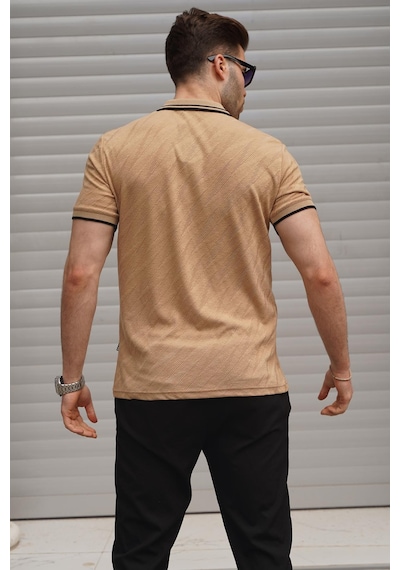 Madmext Vizon Polo Yaka Regular Fit Erkek T-shirt 6110-vizon Vizon