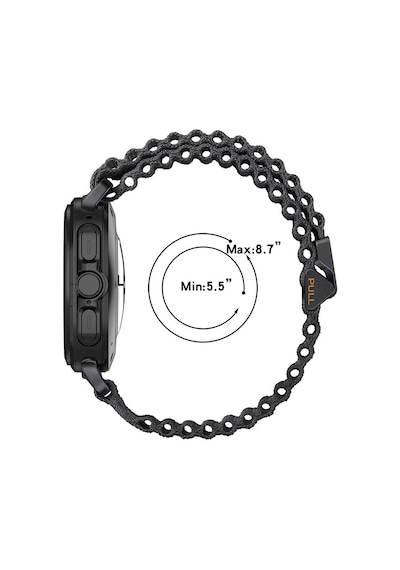 Galaxy Uyumlu Watch Ultra 47mm Mkst Krd-120 Naylon Kumaş Hasır Örgülü Kordon-turuncu