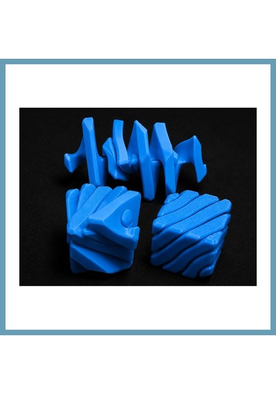 Bezos 3d Baskı Fidget Puzzle Küp - Hareketli Dönüşebilen Stres Giderici Zeka Oyuncağı, Masaüstü Fidget Küp-mavi Mbt06