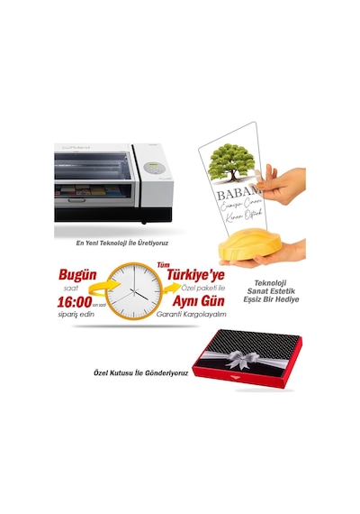 Babaya Hediye, Babalar Günü Hediyesi, Babama Hediye, Çınar Ağacı Figürlü Renkli Led Lamba Totem Şeklinde Çok Renkli
