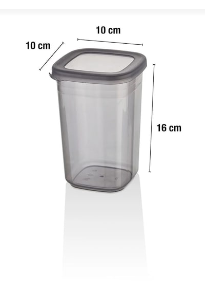12'li Etiketli Ve Sızdırmaz Kapaklı Erzak Saklama Kab Seti - 1200ml - 20 Adet Etiket Hediyeli Gri