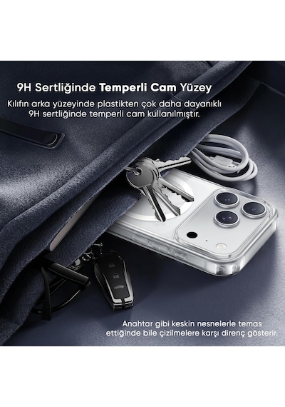 İphone 17 Pro Max İçin Ultra Super Şeffaf Magsafe İle Uyumlu Gerçek 9h Temperli Cam Arka Yüzey - Darbe Emici Tpu Yan Kenarlar, Kristal Berraklığında Şeffaf Kılıf 17 Pro Max