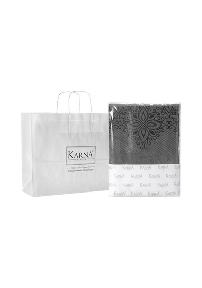 Pamuk Tekli Havlu Jakarlı Karna Home Klover - 70 X 140 Gri