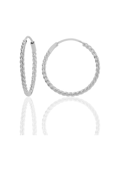 Gümüş 20 Mm Sık Burgu Halka Küpe Barcode Gümüş