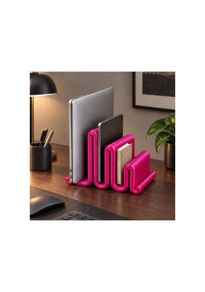 Cora Dekoratif Çoklu Laptop / Dergi / Tablet Standı - Metalik Fuşya