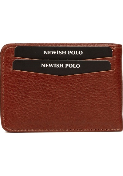 Newish Polo Erkek Hakiki Deri Cüzdan Ve Kartlık New152 Taba