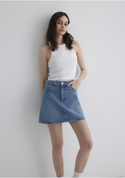 Mavi - Bailey Classic Denim Gölgeli İndigo Mavisi Jean Etek 1310204-87098 Mavi