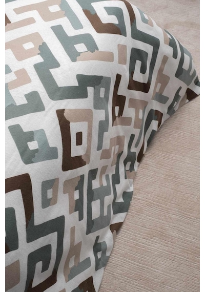Cotton Collection Kışlık Pazen Çift Kişilik Nevresim Seti Geo Harmony Renkli