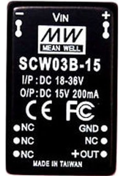 Meanwell Scw03b-15 200 Ma 18-36v İn 15v Out Dc/dc Konvertör