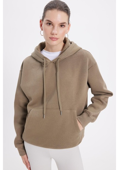 Tudors Kadın Oversize Geniş Kesim Pamuklu Yumuşak Dokulu İçi Polarlı Basic Yeşil Kapüşonlu Sweatshirt-42084 Yeşil2 Tudors Kadın Oversize Geniş Kesim Pamuklu Yumuşak Dokulu İçi Polarlı Basic Yeşil Kapüşonlu Sweatshirt-42084 Yeşil2