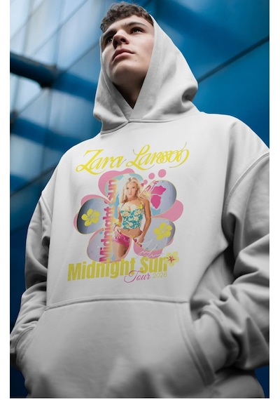 Sevbano Zara Larsson Midnight Şarkıcı Ön Baskılı Unisex Oversize Premium beyaz