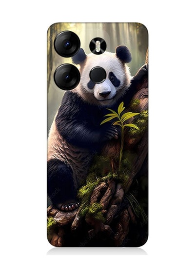 Tecno Spark Go 2023 Uyumlu Silikon Kılıf Panda Ve Ağaç