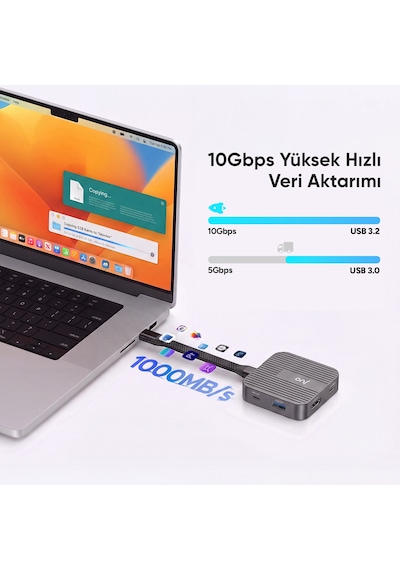 Juo Magsafe Uyumlu Type-c Hub 2230 Nvme Ssd Kutusu 4k Prores Kayıt 4k 60hz Hdmı Pd 100w Pd Sd/microsd Kart Okuyucu Aux 10gbps Usb 3.2 Çoklayıcı Dönüştürücü