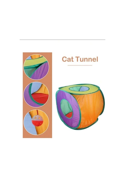 Pribor Kare Model Kedi Oyun Tüneli 40x40 İçerisinde Toplu
